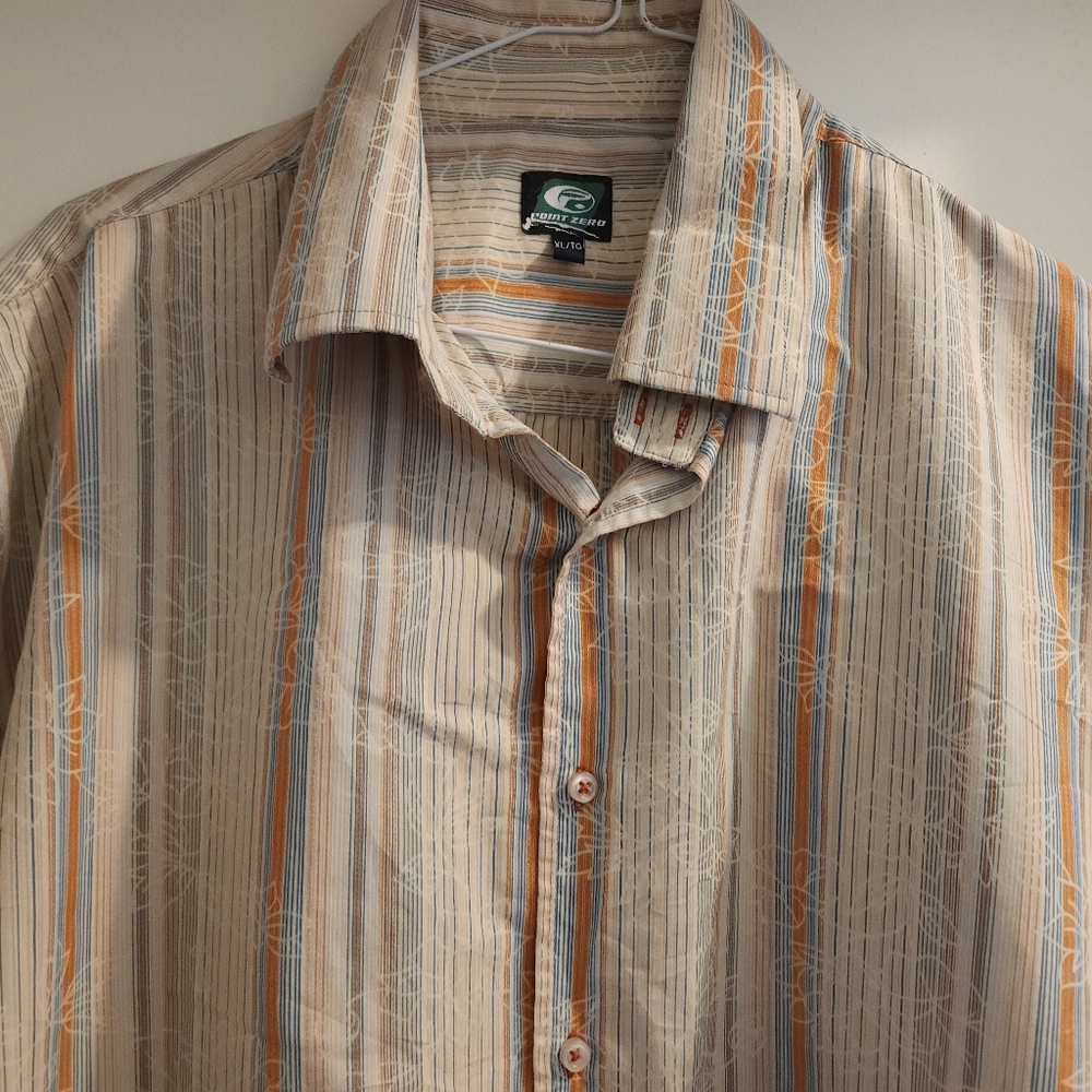 Point Zero Short Sleeve Striped Shirt. Size xl. Preloved